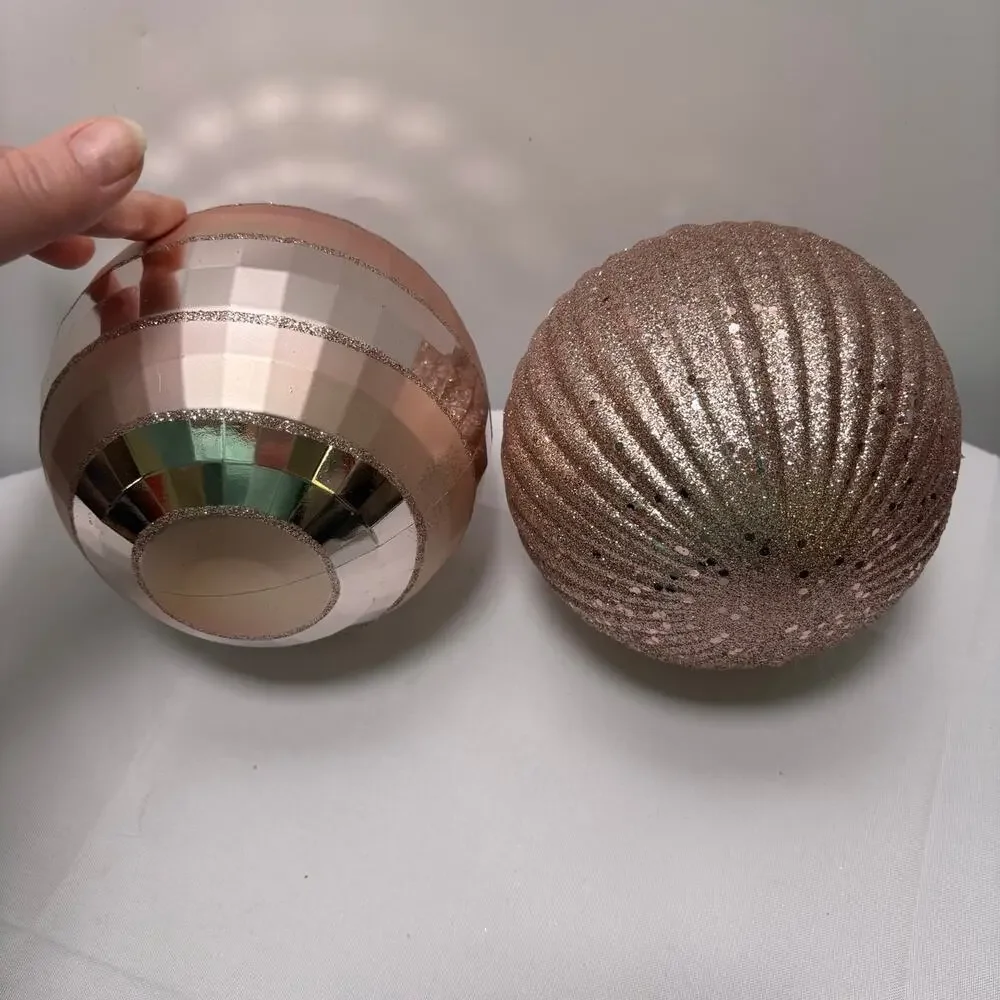 Large 6” Christmas Ball Ornaments - Two
